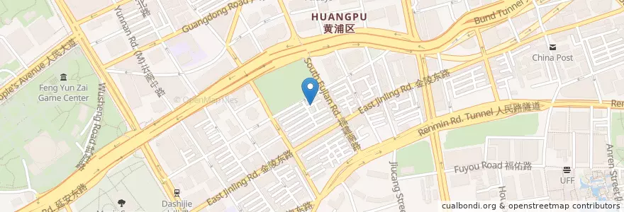 Mapa de ubicacion de 金陵东路 en Chine, Shanghai, District De Huangpu.