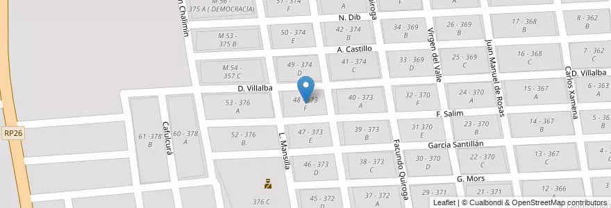 Mapa de ubicacion de 48 - 373 F en Аргентина, Сальта, Capital, Municipio De Salta, Salta.