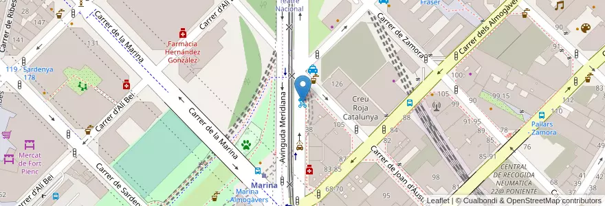 Mapa de ubicacion de 48 - Meridiana 40 en 西班牙, Catalunya, Barcelona, Barcelonès, Barcelona.