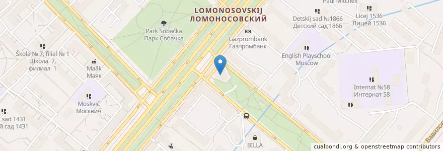 Mapa de ubicacion de Наполеон en ロシア, 中央連邦管区, モスクワ, Юго-Западный Административный Округ, Ломоносовский Район.