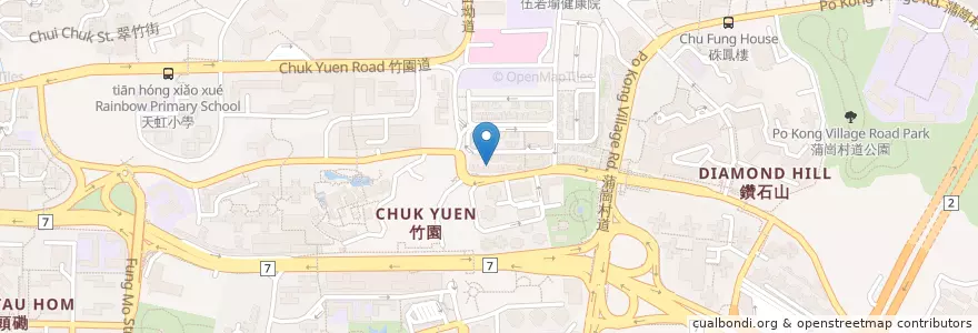 Mapa de ubicacion de 詠藜園四川菜館 en 中国, 广东省, 香港, 九龍, 新界, 黃大仙區.