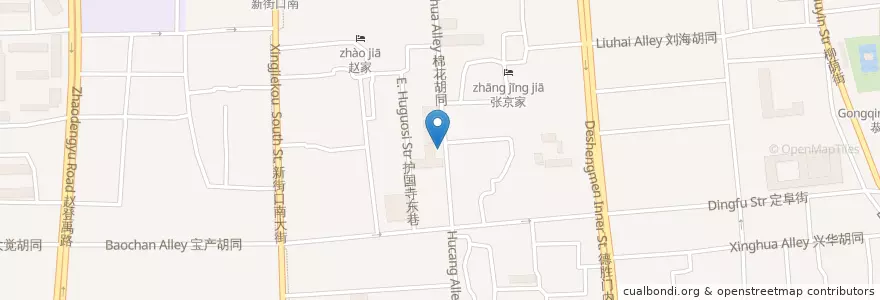 Mapa de ubicacion de 护国寺中医医院 en 中国, 北京市, 河北省, 西城区.