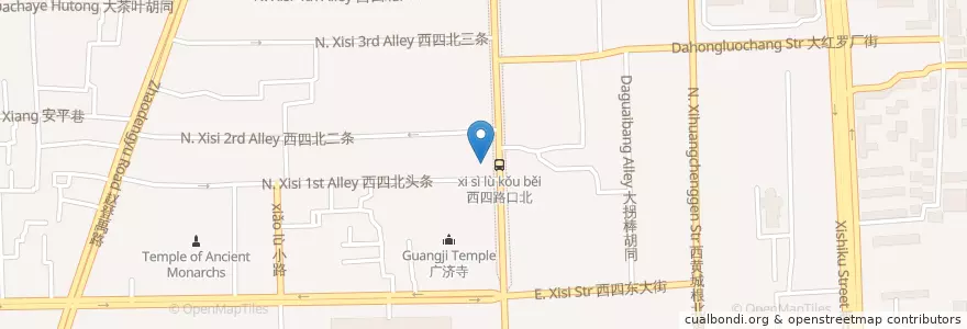 Mapa de ubicacion de 西四延吉冷面 en China, Peking, Hebei, 西城区.