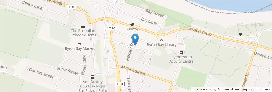 Mapa de ubicacion de BOQ en أستراليا, نيوساوث ويلز, Byron Shire Council.
