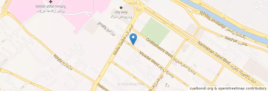 Mapa de ubicacion de تجهیزات چشم پزشکی پارسیان لنز en Iran, استان فارس, شهرستان شیراز, بخش مرکزی, Shiraz.