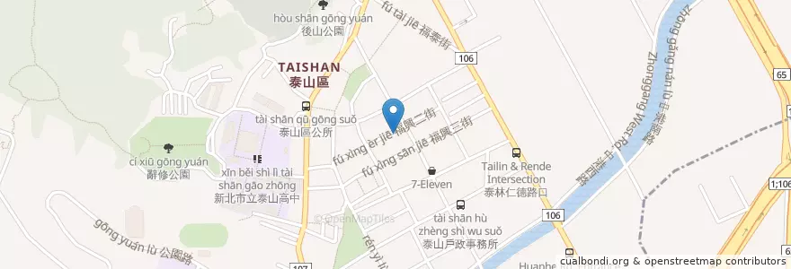 Mapa de ubicacion de 法鼓山泰山共修處 en Tayvan, 新北市, 泰山區.