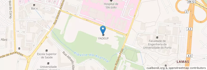 Mapa de ubicacion de FADEUP en پرتغال, Norte, Área Metropolitana Do Porto, Porto, Porto.