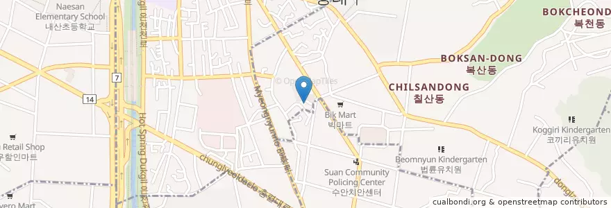 Mapa de ubicacion de 동래할매파전 en كوريا الجنوبية, بسان, 동래구, 복산동.