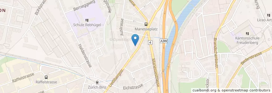 Mapa de ubicacion de Chez Nhan en Suíça, Zurique, Bezirk Zürich, Zürich.
