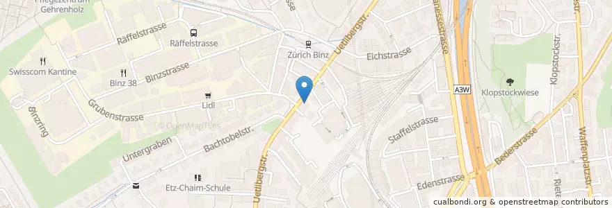 Mapa de ubicacion de Utoburg en Suíça, Zurique, Bezirk Zürich, Zürich.