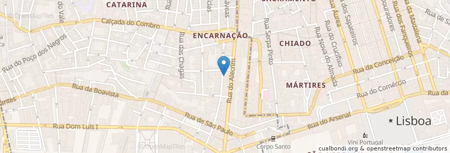 Mapa de ubicacion de Restaurante das Flores en 포르투갈, Área Metropolitana De Lisboa, Lisboa, Grande Lisboa, 리스본, Misericórdia.