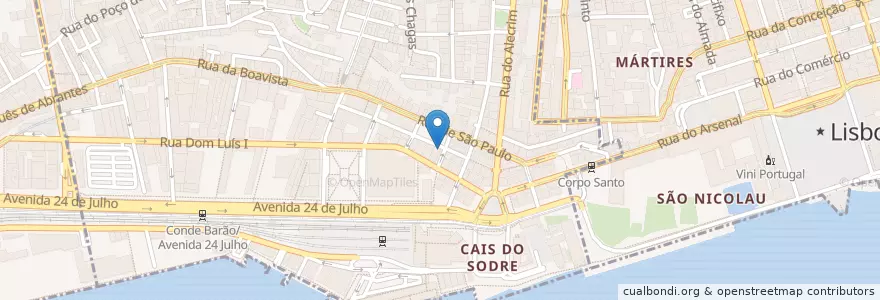 Mapa de ubicacion de Gelato Davvero en ポルトガル, Área Metropolitana De Lisboa, Lisboa, Grande Lisboa, リスボン, Misericórdia.