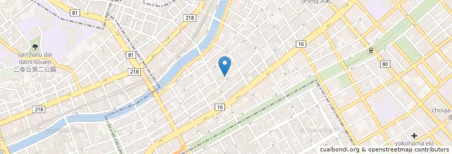 Mapa de ubicacion de 熱血らーめん en 日本, 神奈川県, 横浜市, 中区.