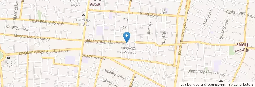 Mapa de ubicacion de دستشویی en Iran, Tehran Province, Tehran County, Tehran, بخش مرکزی شهرستان تهران.