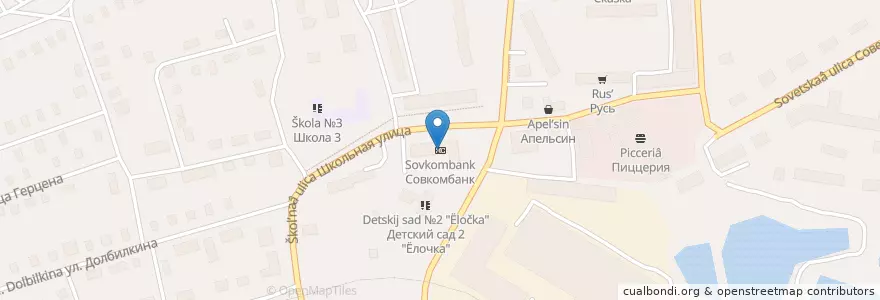 Mapa de ubicacion de Совкомбанк en Russie, District Fédéral Central, Oblast De Vladimir, Камешковский Район, Городское Поселение Камешково.