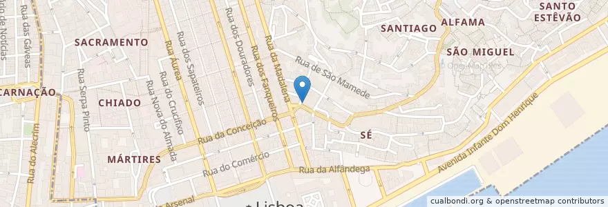 Mapa de ubicacion de D. Afonso o Gordo en البرتغال, Lisboa, Grande Lisboa, لشبونة, Santa Maria Maior.