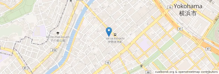 Mapa de ubicacion de GRAN CUSTOMA en Japón, Prefectura De Kanagawa, Yokohama, Barrio Naka.