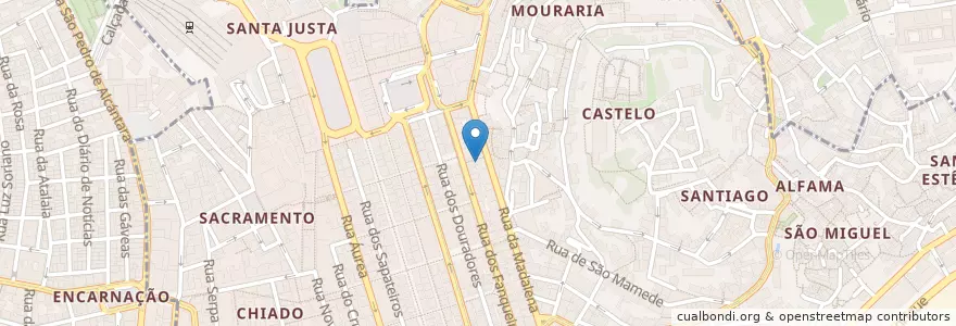 Mapa de ubicacion de Restaurante Floresta das Escadinhas en ポルトガル, Área Metropolitana De Lisboa, Lisboa, Grande Lisboa, リスボン, Santa Maria Maior.