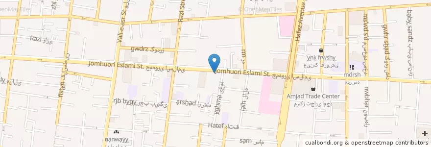 Mapa de ubicacion de صرافی پاسخگو en إیران, طهران, مقاطعة طهران, طهران, بخش مرکزی شهرستان تهران.