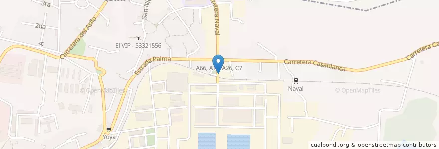 Mapa de ubicacion de Cajero Automatico en Cuba, Havana, Regla.