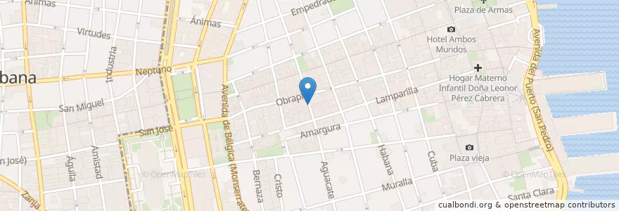 Mapa de ubicacion de Chef Ivan Justo en کوبا, La Habana, La Habana Vieja.