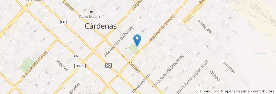 Mapa de ubicacion de Estudio 55 en キューバ, Matanzas, Cárdenas, Ciudad De Cárdenas.