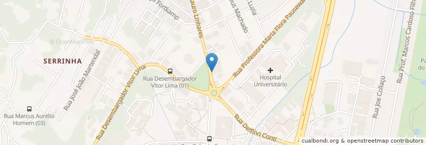 Mapa de ubicacion de Bradesco en البَرَازِيل, المنطقة الجنوبية, سانتا كاتارينا, Microrregião De Florianópolis, Região Geográfica Intermediária De Florianópolis, فلوريانوبوليس.