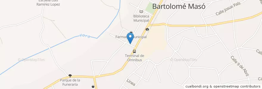 Mapa de ubicacion de Restaurante El Turquino en Cuba, Granma, Bartolomé Masó.