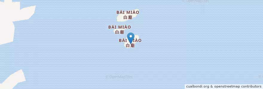 Mapa de ubicacion de 白廟 en 중국, 타이완, 福建省, 馬祖地區限制水域, 馬祖地區限制水域, 푸젠성, 白廟, 마쭈 열도, 베이간향.