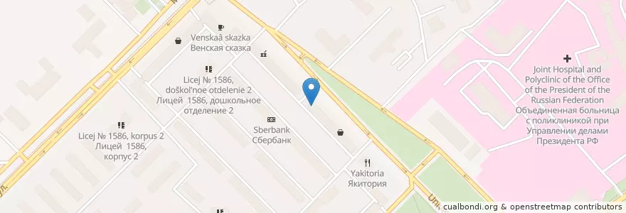Mapa de ubicacion de Отделение связи №119330 en Rusland, Centraal Federaal District, Moskou, Западный Административный Округ, Район Раменки.