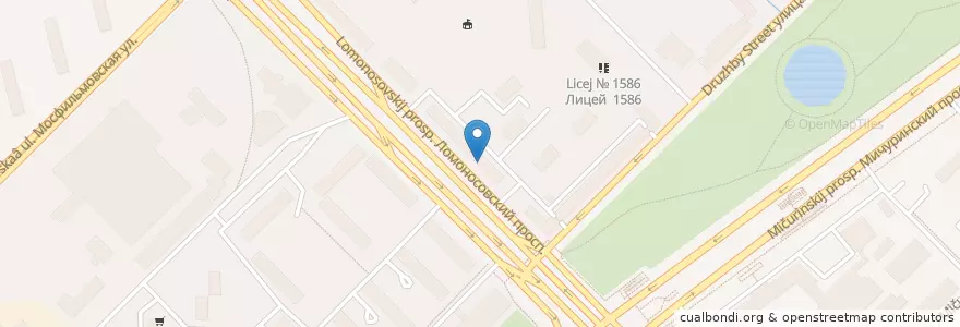 Mapa de ubicacion de Горздрав en روسيا, Центральный Федеральный Округ, Москва, Западный Административный Округ, Район Раменки.
