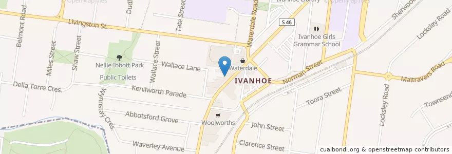 Mapa de ubicacion de Commonwealth Bank en Australien, Victoria, City Of Banyule.