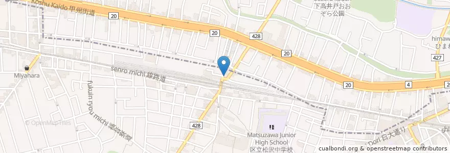 Mapa de ubicacion de 昭和信用金庫 桜上水支店 en 日本, 東京都, 杉並区.