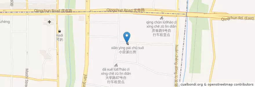 Mapa de ubicacion de 小营派出所 en Chine, Zhejiang, Hangzhou, District De Shangcheng, 小营街道.