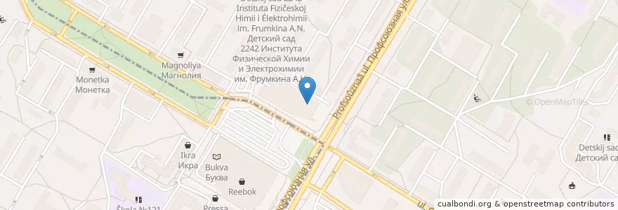 Mapa de ubicacion de KFC en روسيا, Центральный Федеральный Округ, Москва, Юго-Западный Административный Округ, Район Черёмушки.