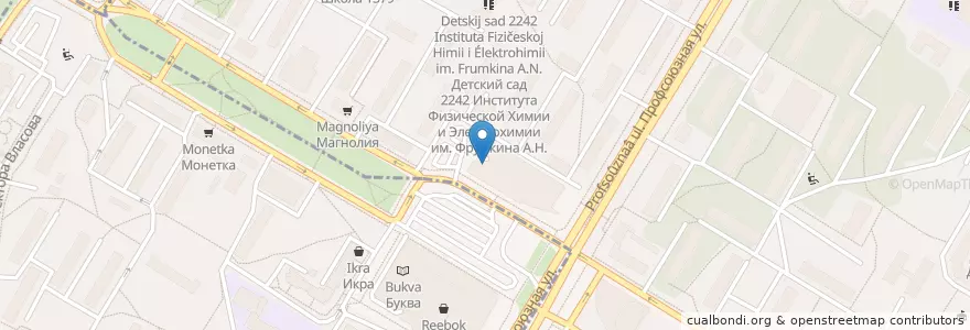 Mapa de ubicacion de Шоколадница en Россия, Центральный Федеральный Округ, Москва, Юго-Западный Административный Округ.