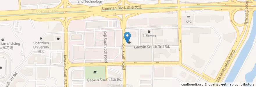 Mapa de ubicacion de 咖世家 en 中国, 广东省, 深圳市, 南山区, 粤海街道.
