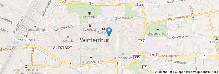 Mapa de ubicacion de Hi und da en سويسرا, زيورخ, Bezirk Winterthur, Winterthur.