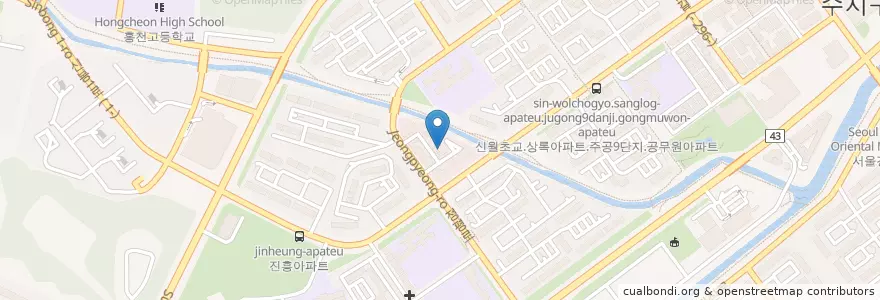 Mapa de ubicacion de 수정교회 en 대한민국, 경기도, 용인시, 수지구.