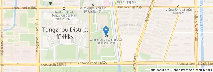 Mapa de ubicacion de 通州区图书馆 en Çin, 南通市, 通州区, 金新街道.