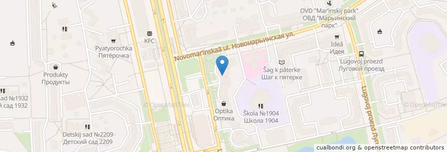 Mapa de ubicacion de ВТБ en Россия, Центральный Федеральный Округ, Москва, Юго-Восточный Административный Округ, Район Марьино.