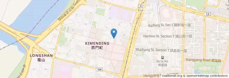 Mapa de ubicacion de 天天利美食坊 en 타이완, 신베이 시, 타이베이시, 완화 구.