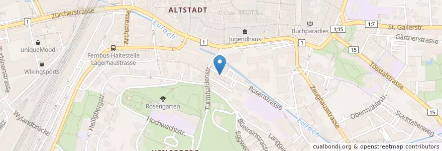 Mapa de ubicacion de Spielgruppe Turboschnägg en سوئیس, زوریخ, Bezirk Winterthur, Winterthur.
