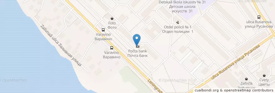 Mapa de ubicacion de Почта Банк en Russland, Föderationskreis Nordwest, Oblast Archangelsk, Приморский Район, Городской Округ Архангельск.