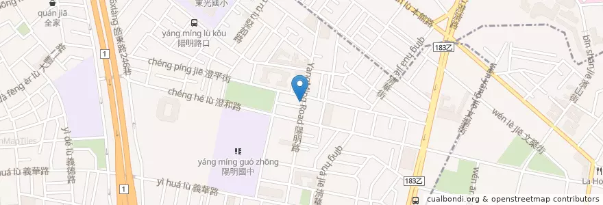 Mapa de ubicacion de 庄角拉麵 en 타이완, 가오슝시, 싼민구.