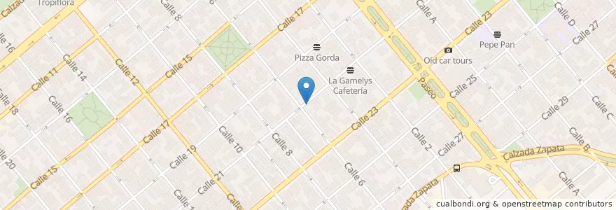 Mapa de ubicacion de Cafetería La Rosa en キューバ, La Habana, Plaza De La Revolución.