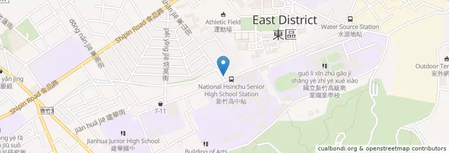 Mapa de ubicacion de 龍滿排骨 en Taiwan, 臺灣省, 新竹市, 東區.