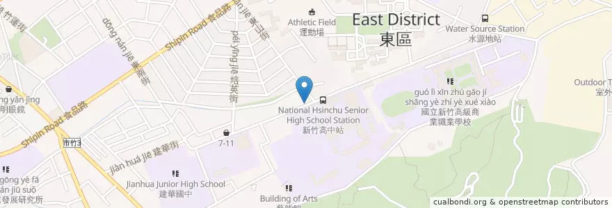 Mapa de ubicacion de 秋葉原沙威瑪 en تايوان, مقاطعة تايوان, سين شو, 東區.