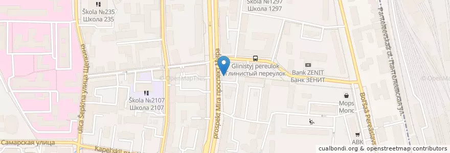 Mapa de ubicacion de Проспект en Rusland, Centraal Federaal District, Moskou, Центральный Административный Округ, Мещанский Район.