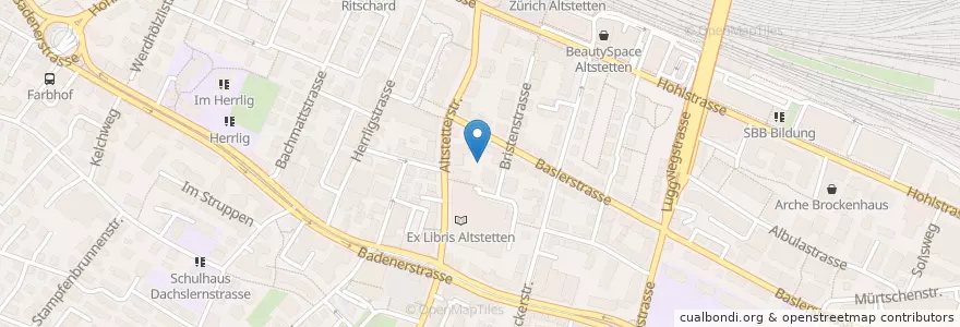 Mapa de ubicacion de Altstetten Neumarkt en سويسرا, زيورخ, Bezirk Zürich, Zürich.